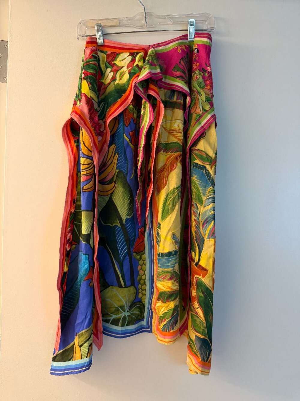 Farm Rio Rainbow Summer Mixed Scarves Skirt NWT Size Small